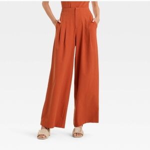 Women's High-Rise Relaxed Fit Wide Leg Pleated Trousers 4